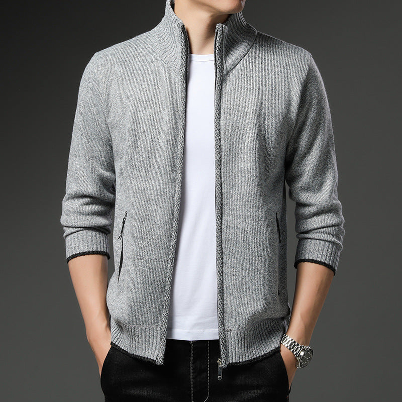 Men's fleece jacket with high collar and practical zip pockets Lisslune