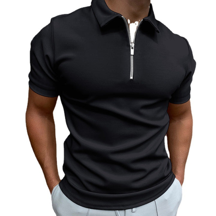 Men's polo shirt with modern stand-up collar and zipper Lisslune