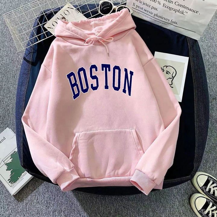 Women's hoodie with classic Boston print Lisslune