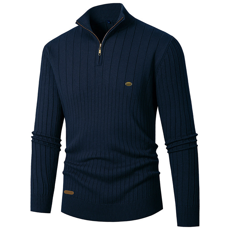 Men's sweater with stand-up collar and fine knit Lisslune