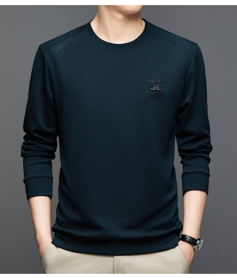 Men's Athletic Long Sleeve Sweater with Textured Design Lisslune