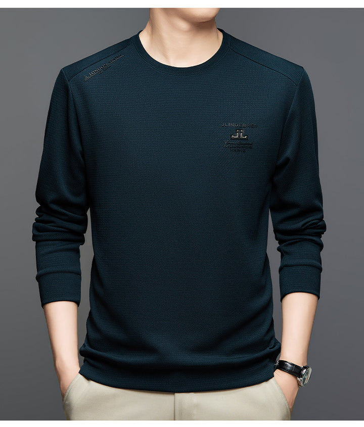 Men's Athletic Long Sleeve Sweater with Textured Design Lisslune