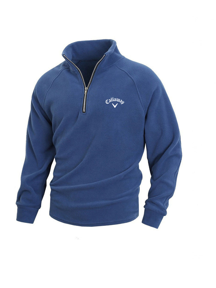 Men's Fleece Pullover with Half Zip and Breathable Properties Lisslune