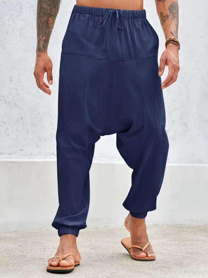 Men's casual trousers with elastic waistband and relaxed fit Lisslune