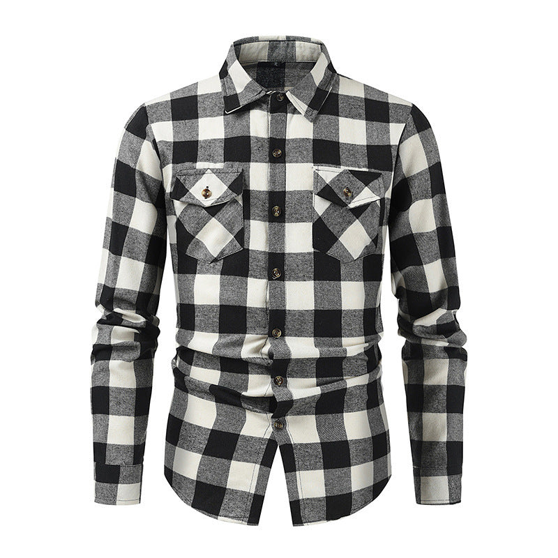 Men's Checkered Shirt with Fashionable Cut Lisslune