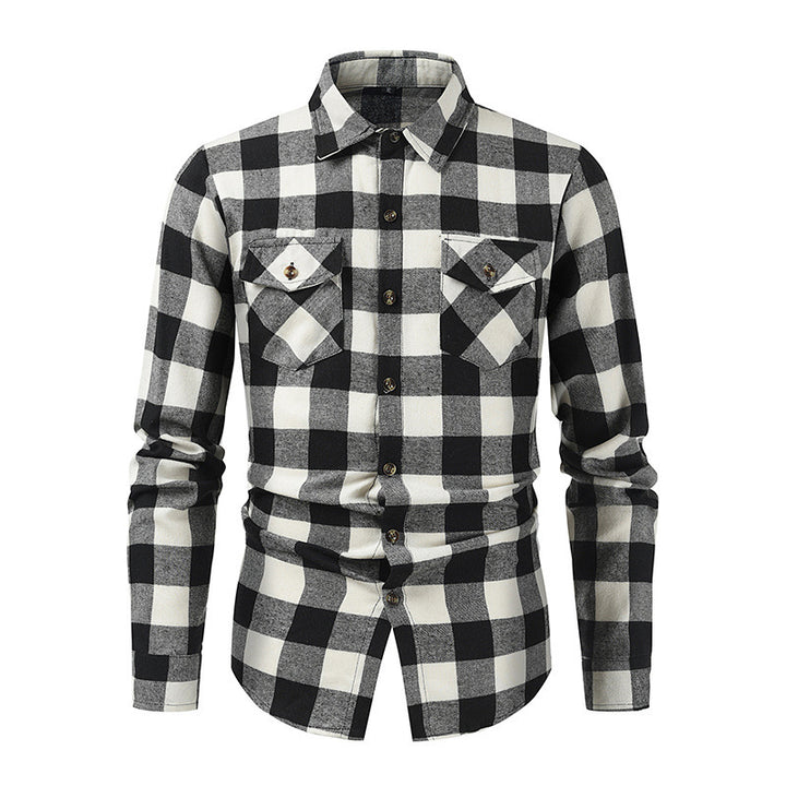 Men's Checkered Shirt with Fashionable Cut Lisslune