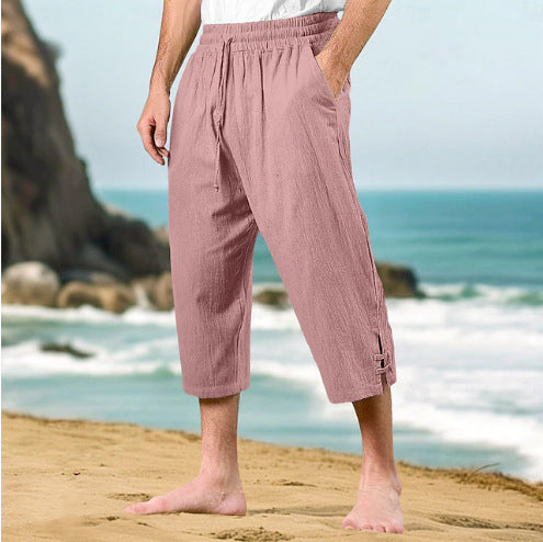 Men's Comfortable Beach Pants with Side Slits Lisslune