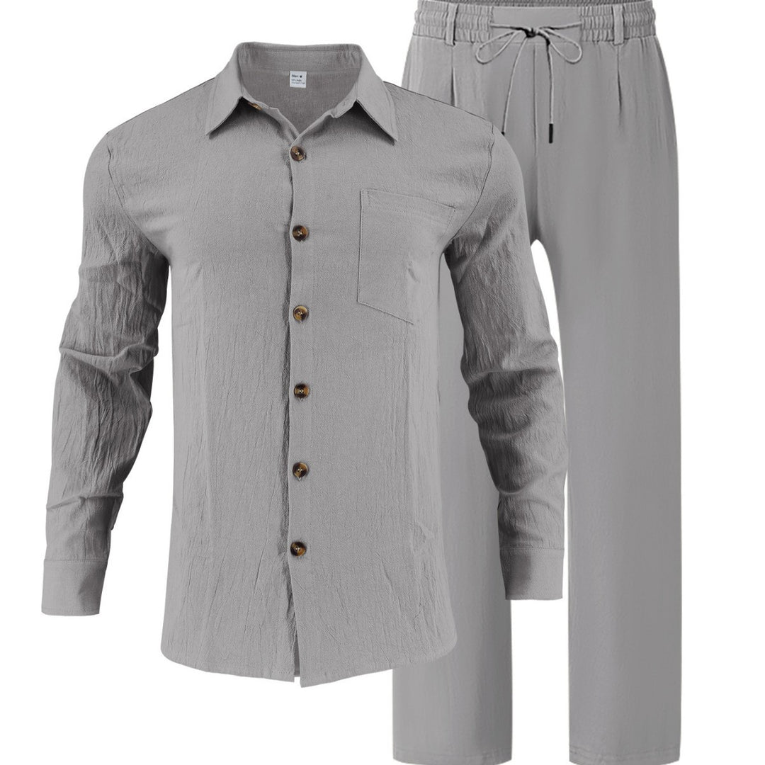 Men's casual lounge set with high-quality shirt and comfortable pants Lisslune