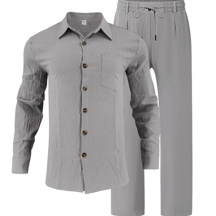 Men's casual lounge set with high-quality shirt and comfortable pants Lisslune