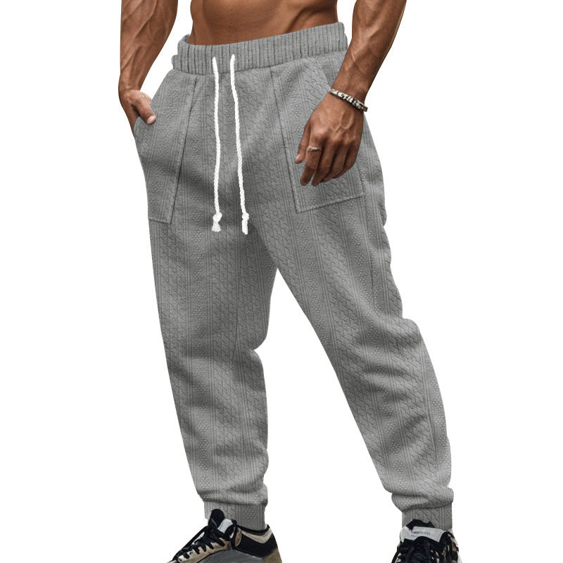 Men's casual jogging pants with textured fabric and practical pockets Lisslune