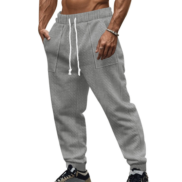 Men's casual jogging pants with textured fabric and practical pockets Lisslune