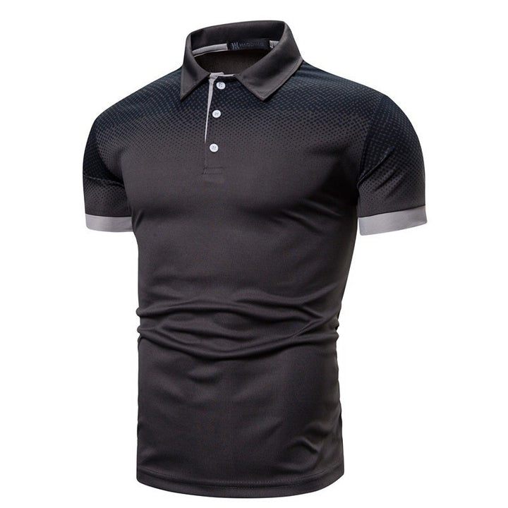 Men's polo shirt with dynamic gradient colors and modern contrast details Lisslune