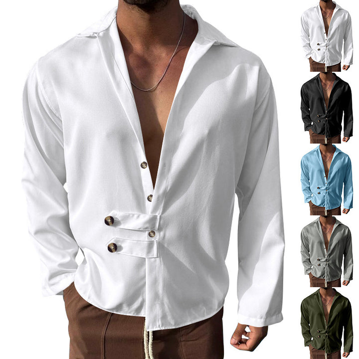 Men's elegant shirt with fashionable button closure Lisslune