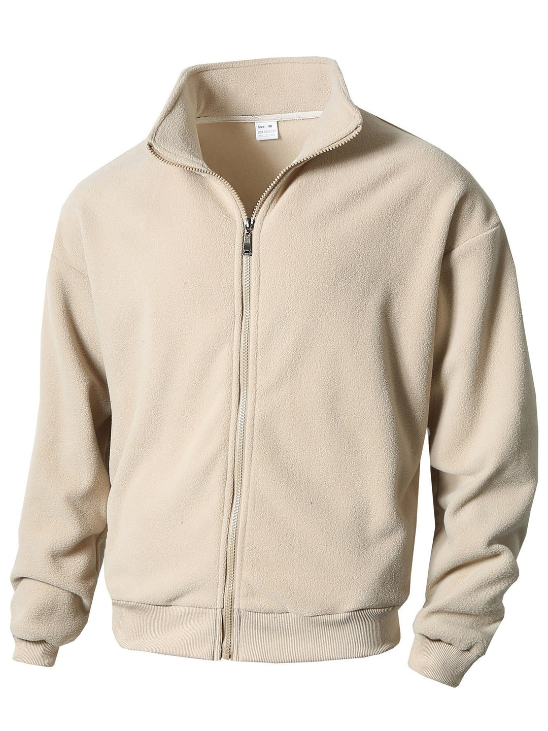 Men's fleece jacket with high collar and zipper Lisslune