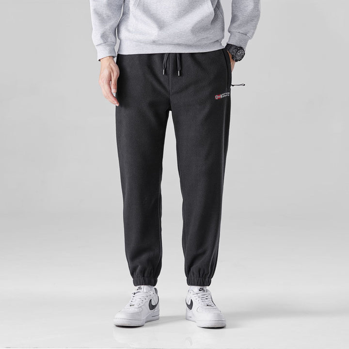 Men's fleece jogging pants with elastic waistband and side pockets Lisslune