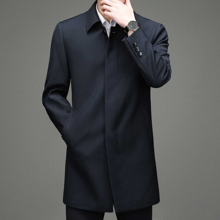 Men's Elegant Short Coat with Modern Cut and Practical Side Pockets Lisslune