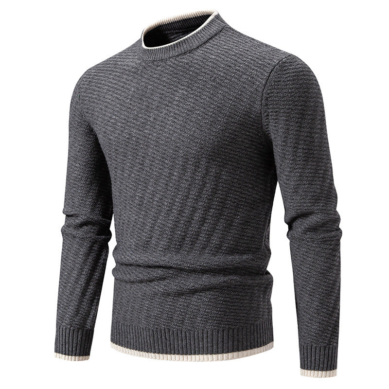 Men's fashionable knitted sweater with textured rib pattern Lisslune
