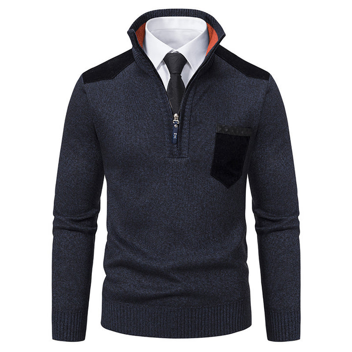 Men's stylish sweater with high collar and zipper Lisslune
