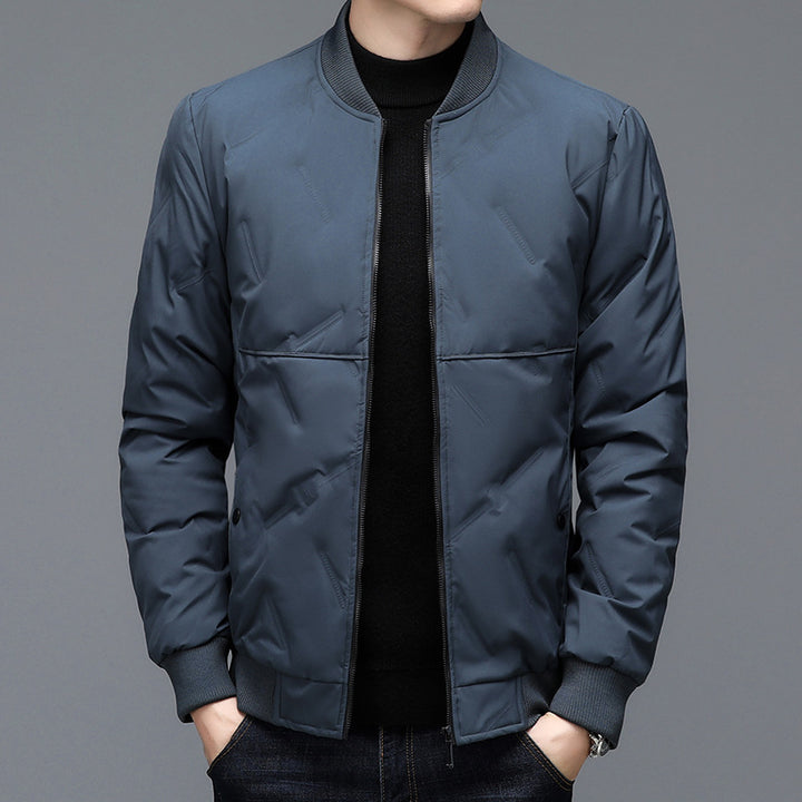 Men's quilted bomber jacket with high collar and reflective details Lisslune