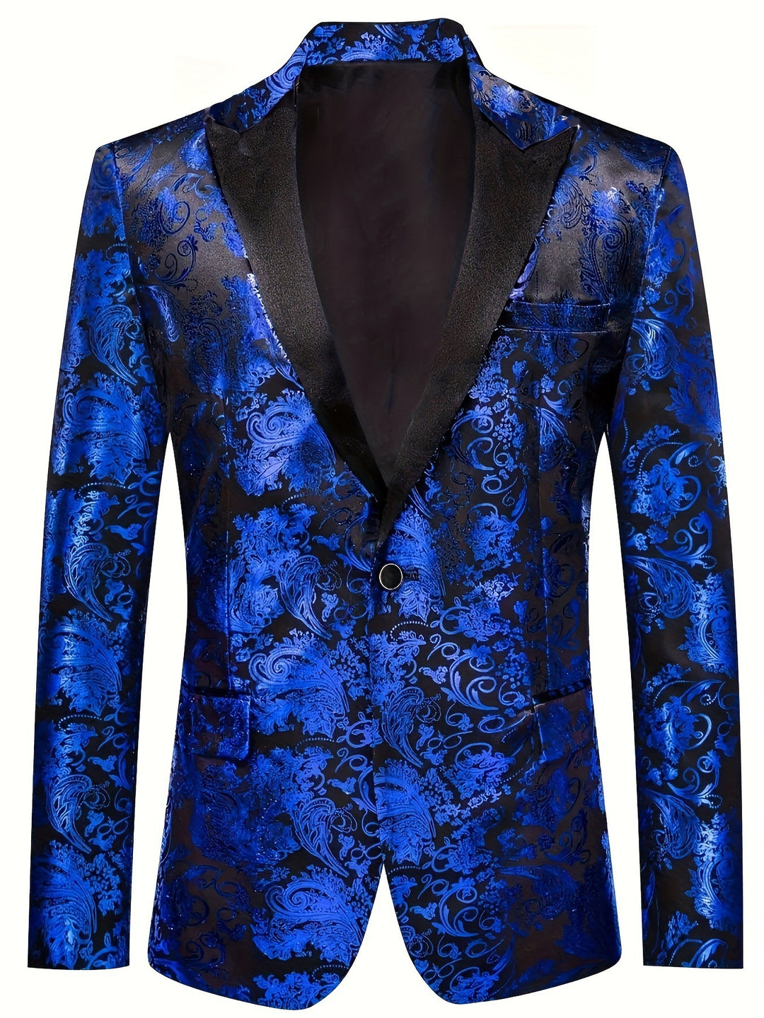 Men's elegant velvet blazer with floral pattern Lisslune