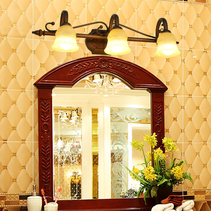 Skørter | 2/3/4 Light Bell Vanity Lamp Vintage Style White Glass Wall Lamp Fixture for Bathroom