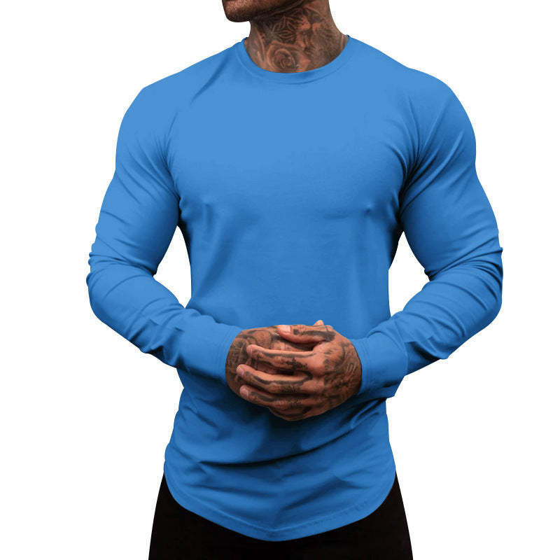 Men's long sleeve shirt made of soft cotton blend with modern cut and round neck Lisslune