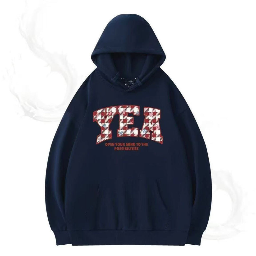 Women's Oversized Hooded Sweatshirt with Creative Writing Lisslune