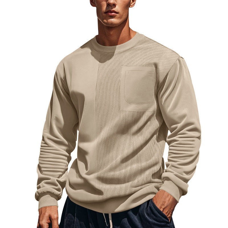Men's casual sweatshirt with textured design and practical chest pocket Lisslune