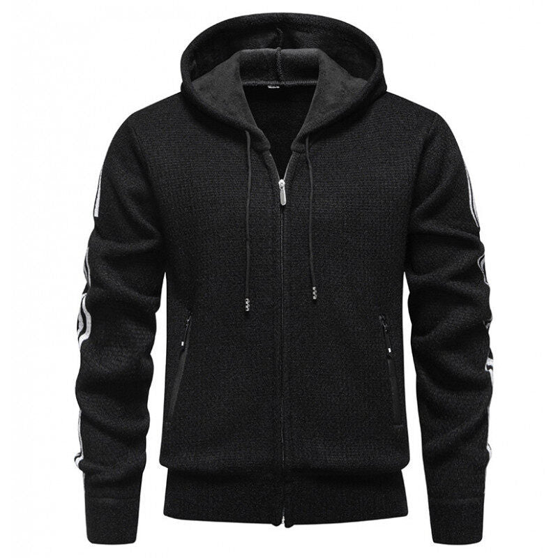 Men's sporty hooded jacket with innovative material mix Lisslune