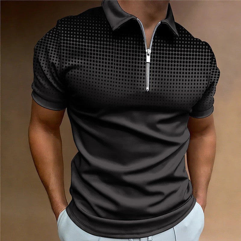 Men's polo shirt with modern graphic pattern and breathable fit Lisslune