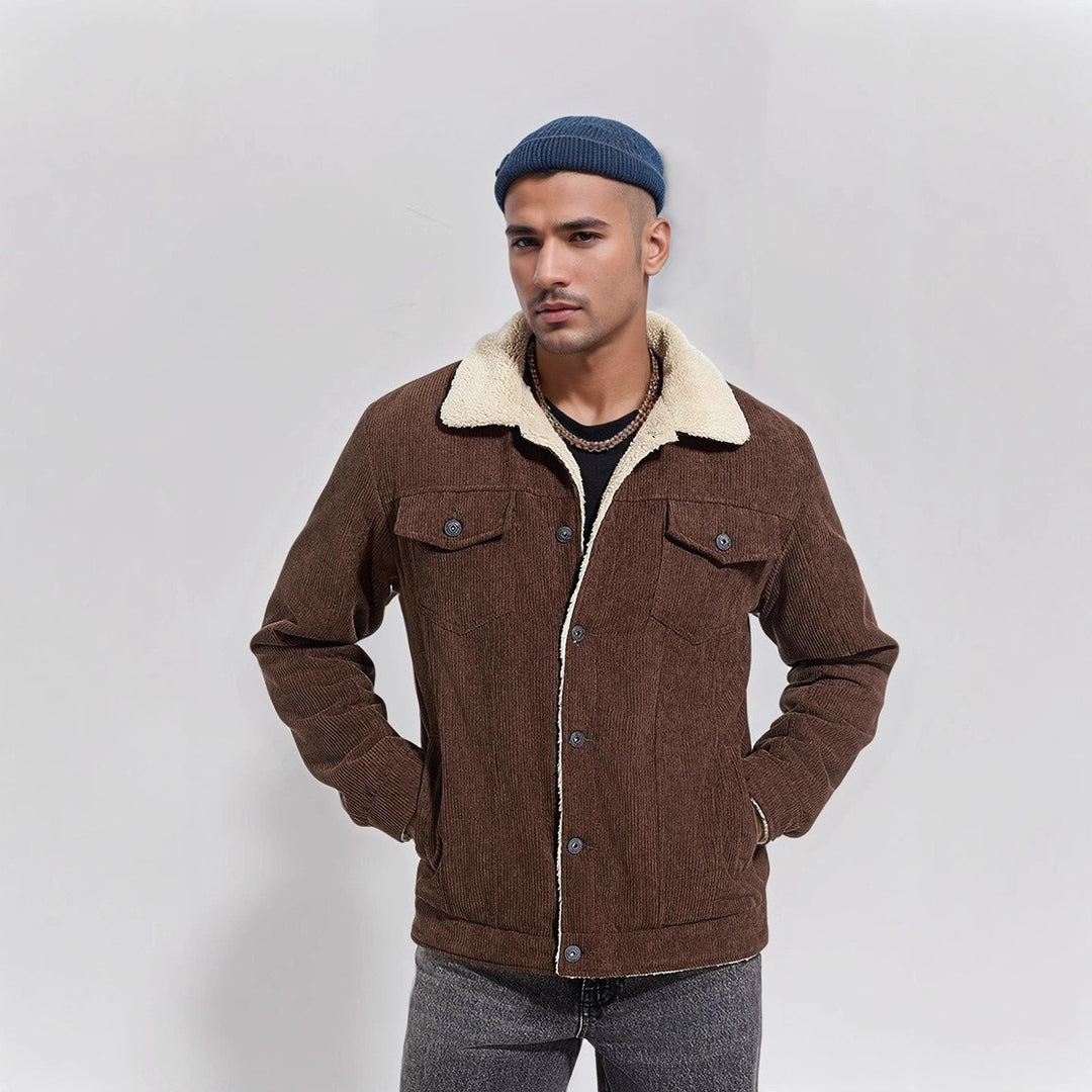 Men's cozy cord jacket with warm lining Lisslune