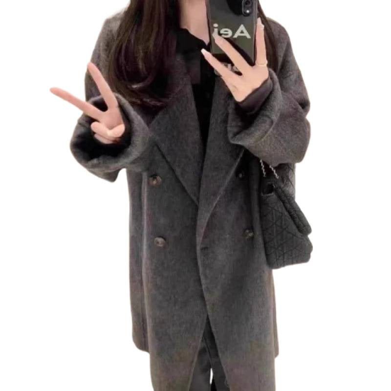 Women Elegant Double-Breasted Wool Coat Lisslune