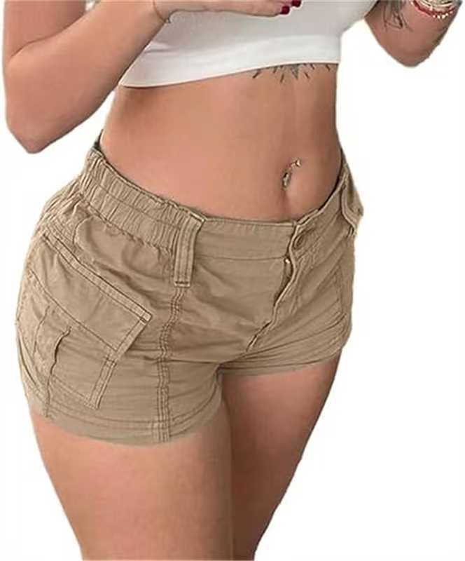 Women's comfortable cargo shorts with elastic waistband and practical pockets Lisslune