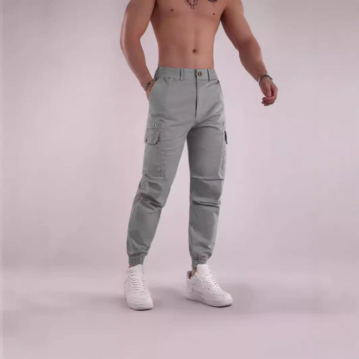Men's cargo pants with functional pockets and elastic waistband Lisslune
