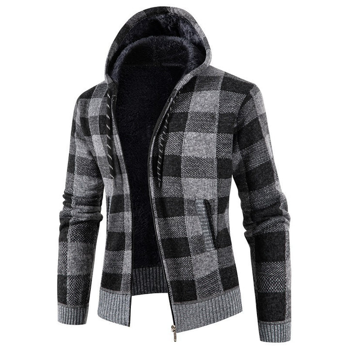 Men's comfortable hoodie with checked design Lisslune
