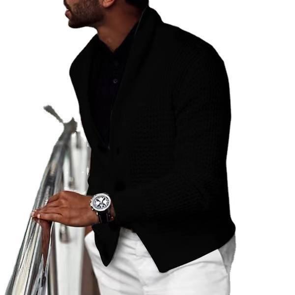 Men's fashionable knit blazer with textured design Lisslune