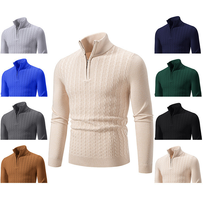 Men's stylish turtleneck sweater with zipper Lisslune