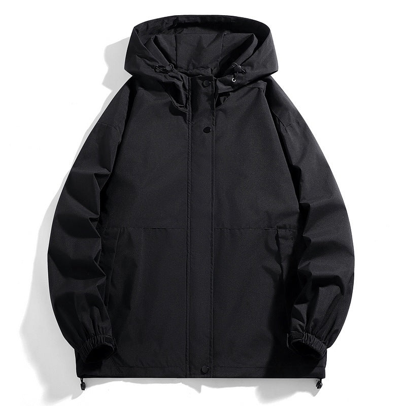 Men Water-Repellent Transition Jacket with Adjustable Hood and Practical Pockets Lisslune