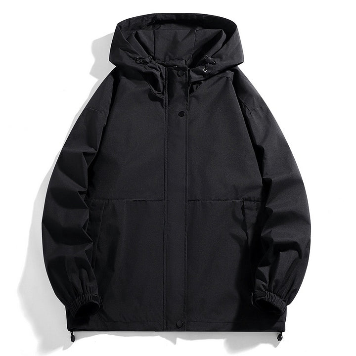 Men Water-Repellent Transition Jacket with Adjustable Hood and Practical Pockets Lisslune