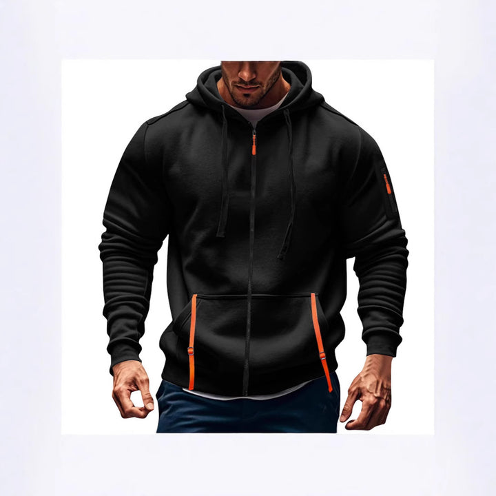 Men's sporty hoodie with practical zippered pockets Lisslune