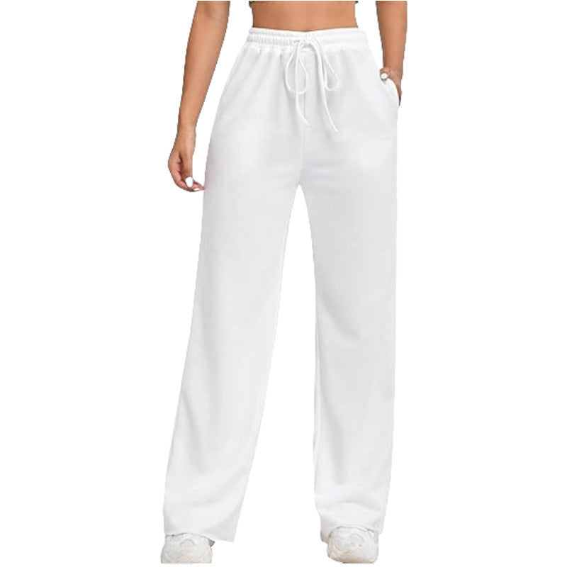 Women's wide Relaxed Fit leisure pants with elastic waistband and practical pockets Lisslune