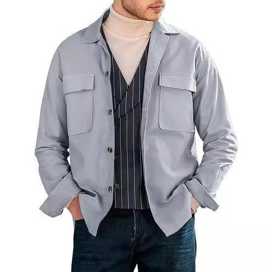 Men's casual utility jacket with practical pockets and modern cut Lisslune