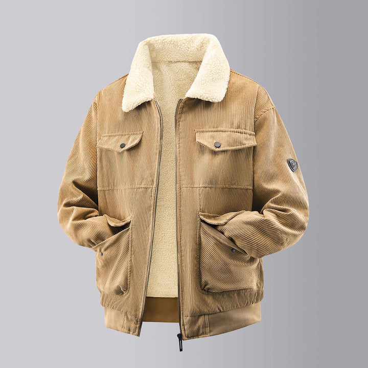 Men's cozy teddy fleece jacket with practical chest pockets and elastic cuffs Lisslune