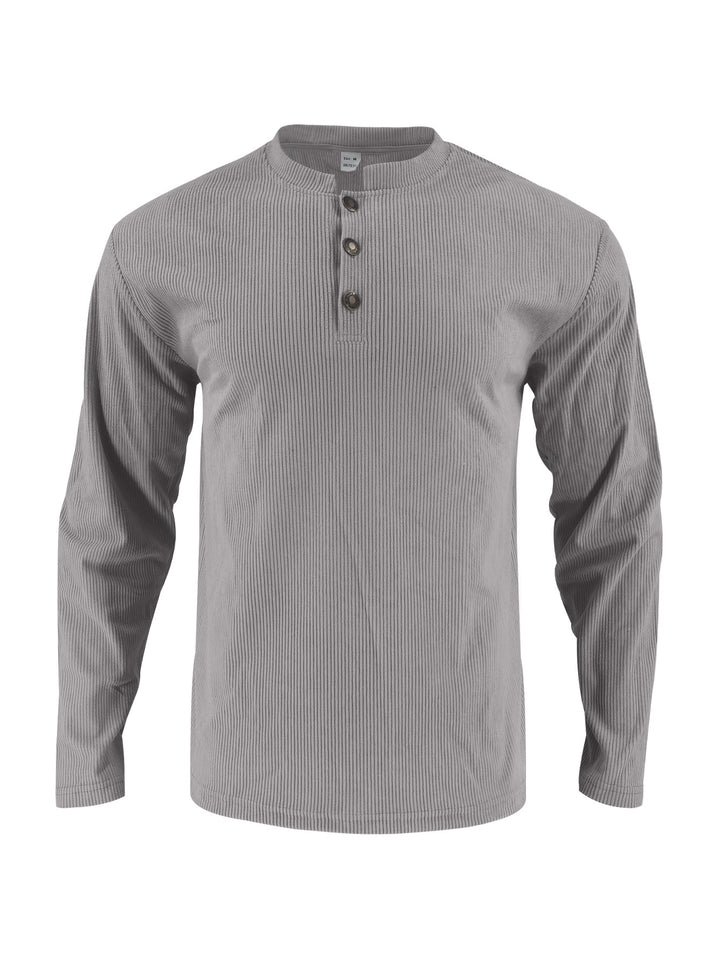 Men's long sleeve shirt with comfortable button placket and textured design Lisslune