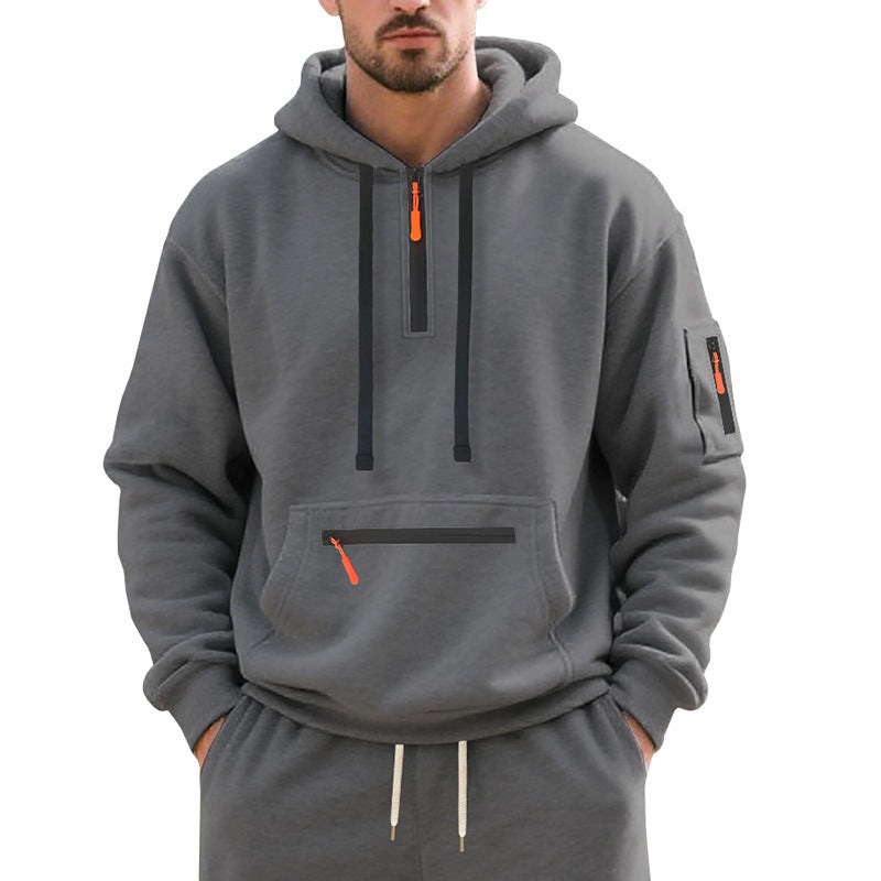 Men's stylish hoodie with innovative zipper elements Lisslune