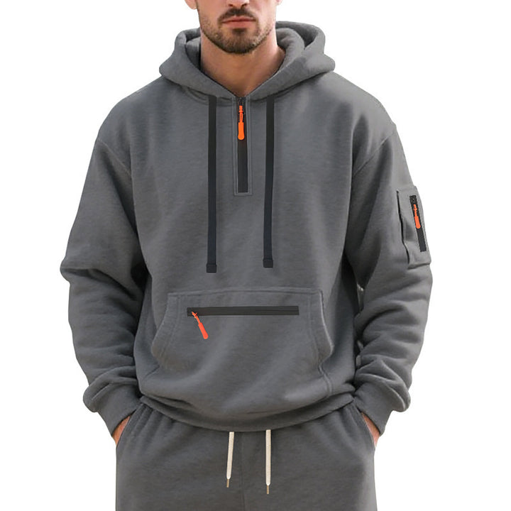 Men's stylish hoodie with innovative zipper elements Lisslune