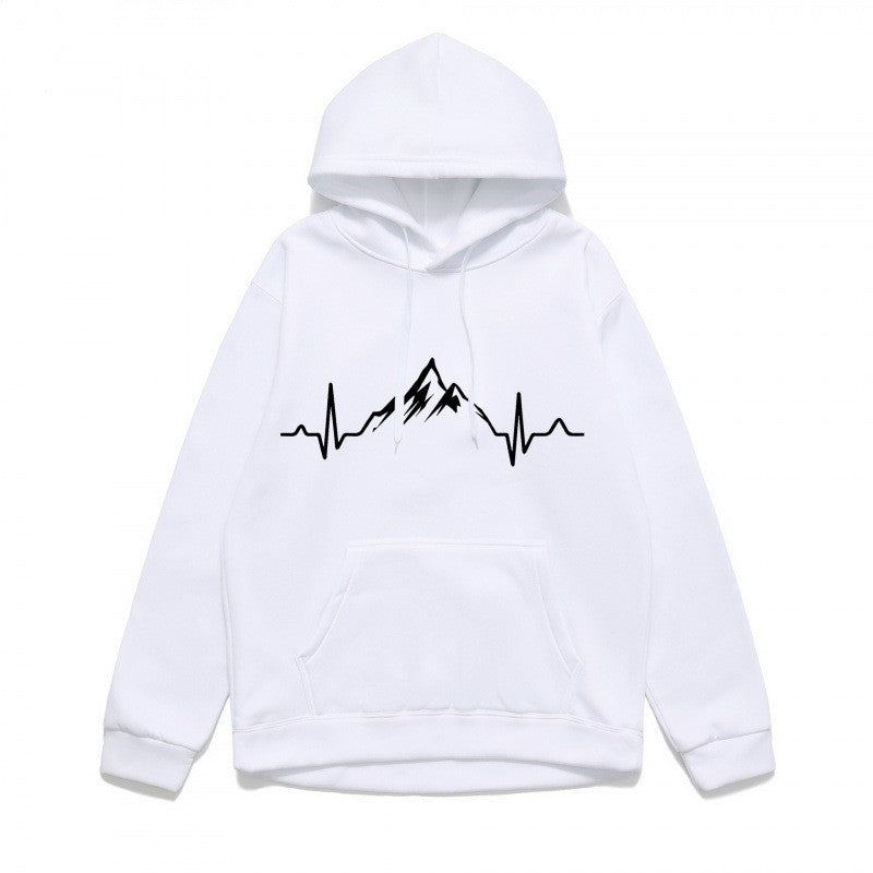 Women's hoodie with stylish mountain motif and high-quality cotton Lisslune