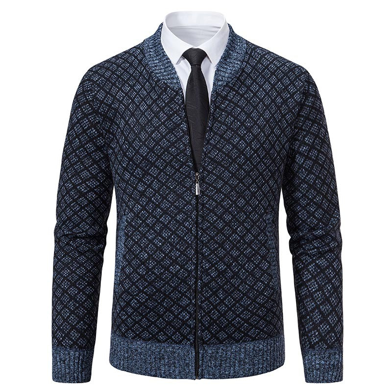 Men's Fashionable Knitted Sweater with Modern Zipper Lisslune