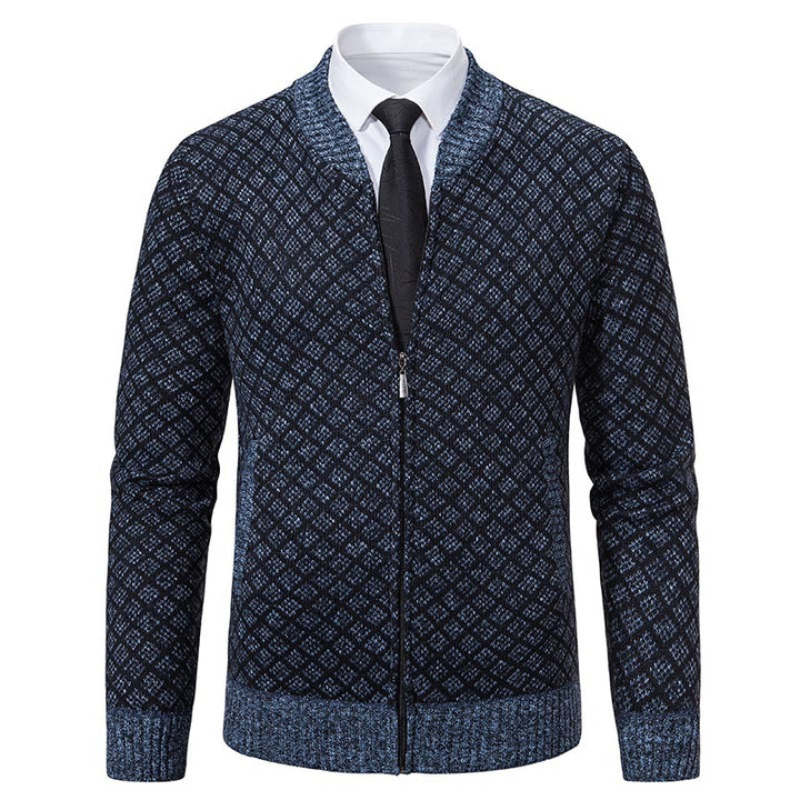 Men's Fashionable Knitted Sweater with Modern Zipper Lisslune