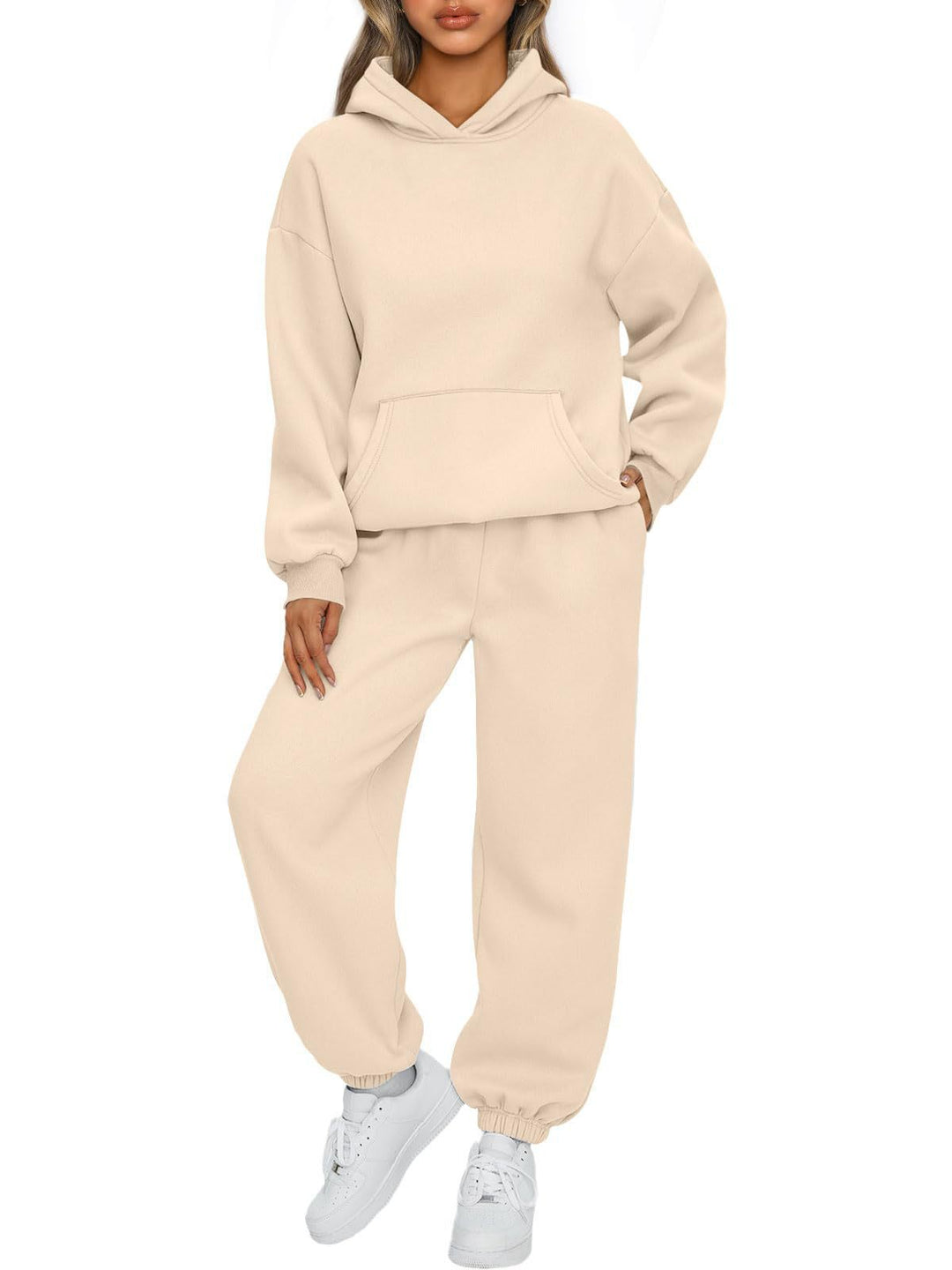 Women's casual hoodie jumpsuit made of high-quality sweat material with practical pockets Lisslune